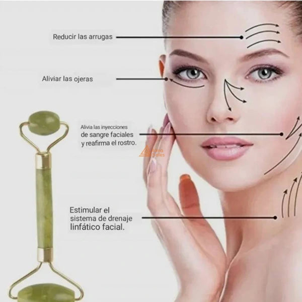 Rodillo de Jade Para Masaje Facial