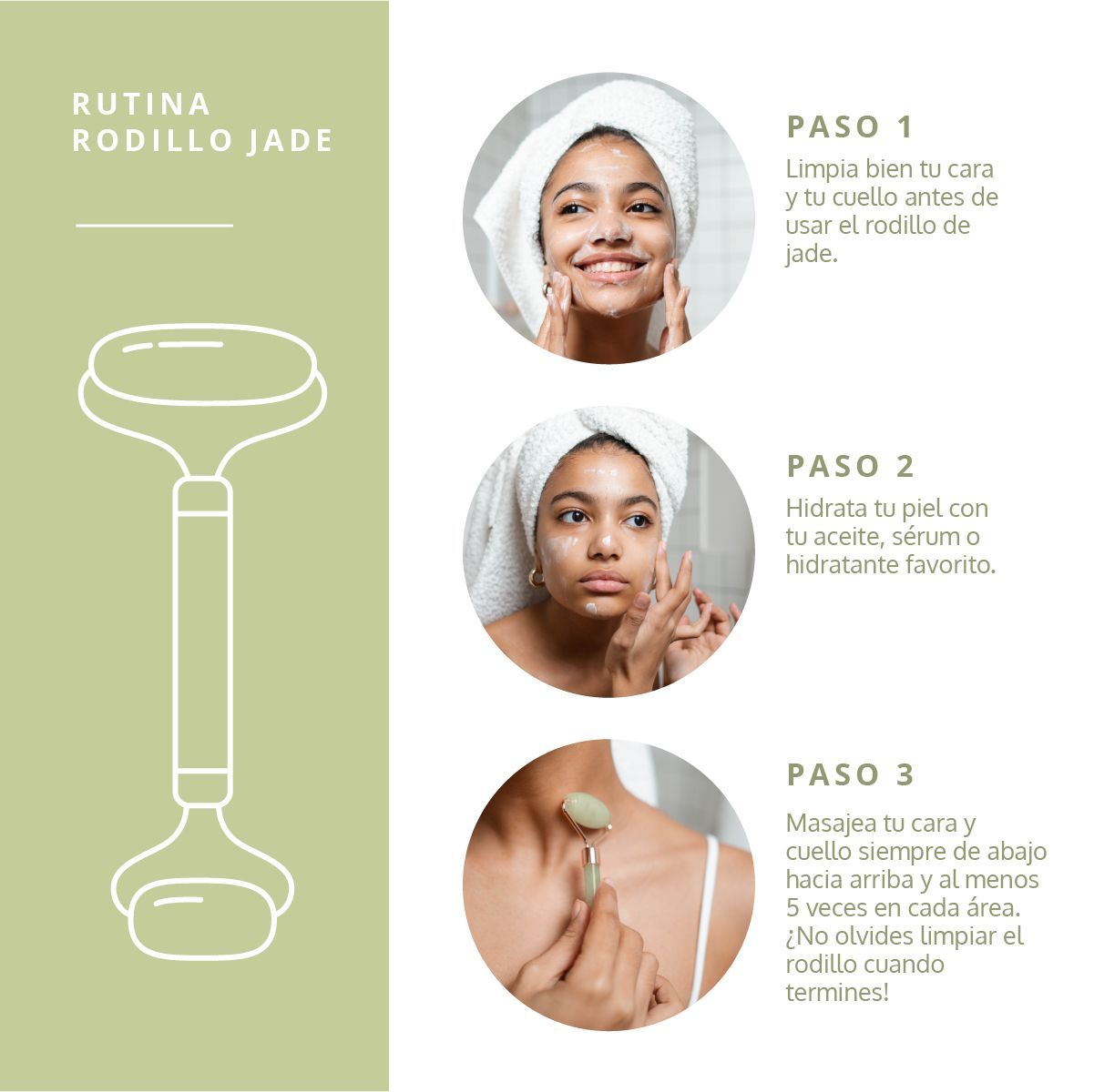 Rodillo de Jade Para Masaje Facial